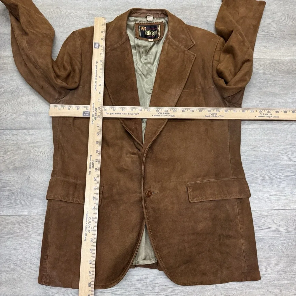 Vintage‎ Cresco Blazer Jacket Mens 44 FAIR Suede Leather Western Cowboy Rancher